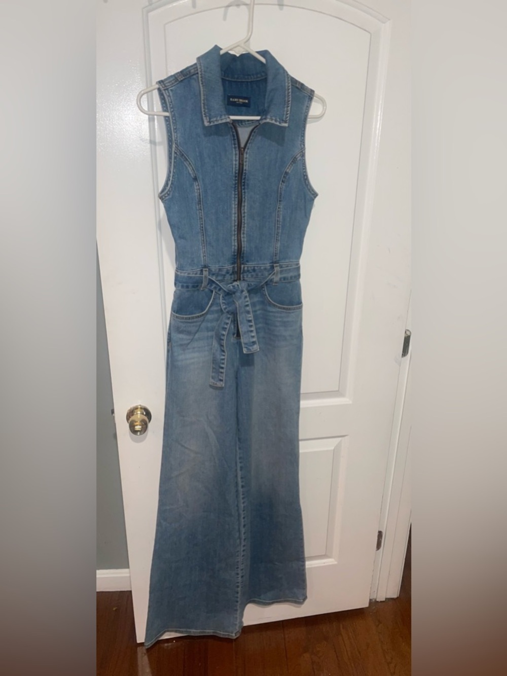 New! Ramy Brook Jemma Denim Wide Leg Belted Jumpsuit 💙 Size 26 NWT! - Picture 11 of 14